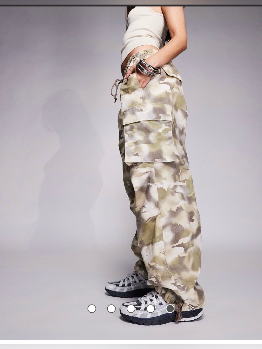 Nike Sportswear Women’s Mid Rise Oversized Camo Cargo Pants  - S